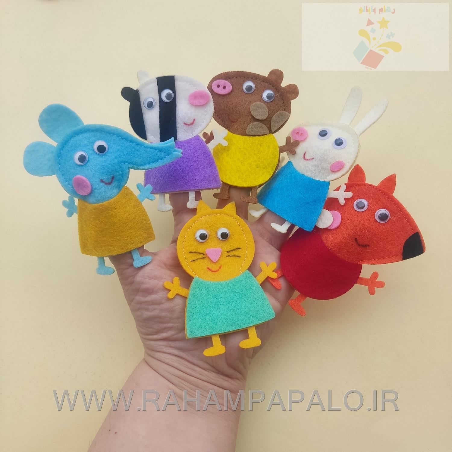 عروسک انگشتی طرح پپاپیگ بسته بندی 6 عددی کد 01